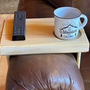 Wooden Sofa Tray Adjustable Wood Coaster End Table Tray Gift for Him