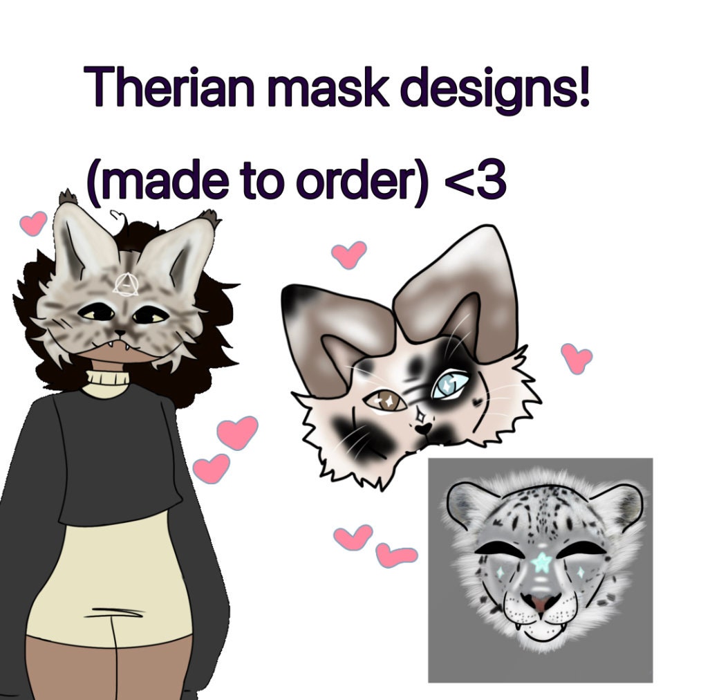 melanistic / cross fox therian mask in 2023