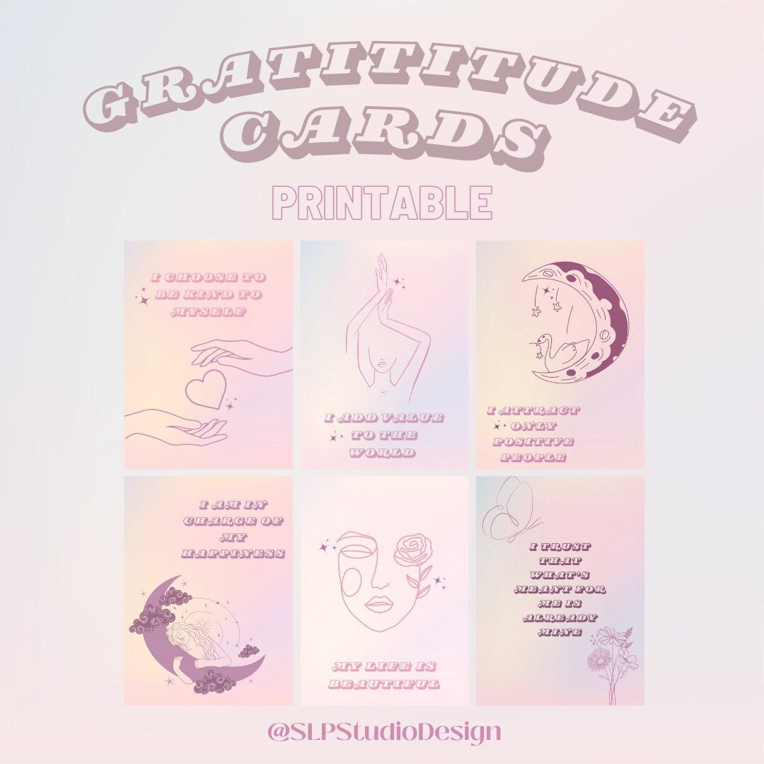 50 Affirmation Cards for Gratitude Digital Download, Printable ...
