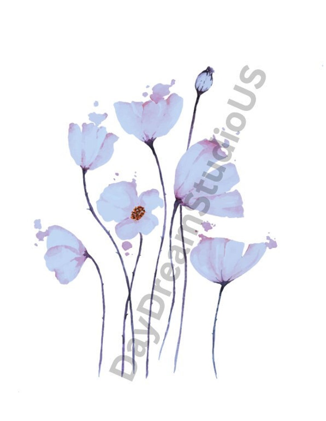 Set of Three Minimal Floral Artwork Printable Digital Download Art - Etsy
