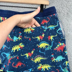 AMAZING ribbed chubbies Navy Dino Print Flat Front Shorts with Red Drawstring image 6