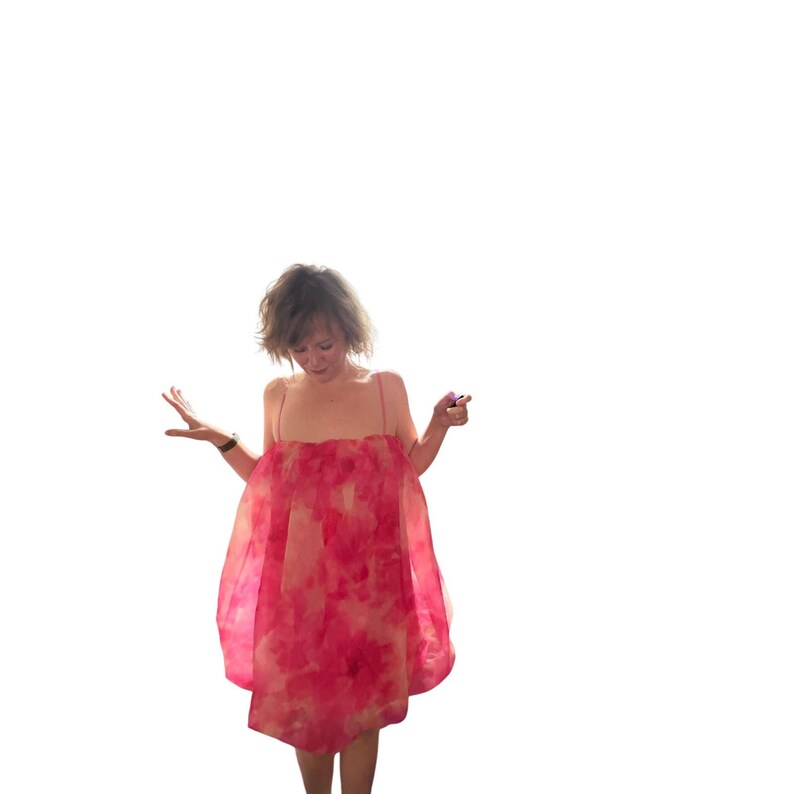 Anthropologie x Sunday in Brooklyn Organza Bubble Dress Cotton Candy Pink sz L image 2