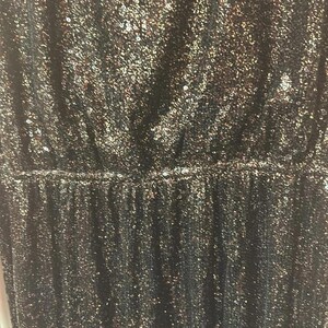 VTG Anthropologie / Boundary & Co. gold sequin mini dress with open panel, mesh back GORGEOUS image 2