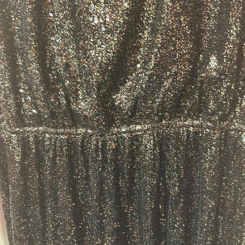 VTG Anthropologie / Boundary & Co. gold sequin mini dress with open panel, mesh back GORGEOUS image 2