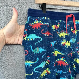 AMAZING ribbed chubbies Navy Dino Print Flat Front Shorts with Red Drawstring image 2