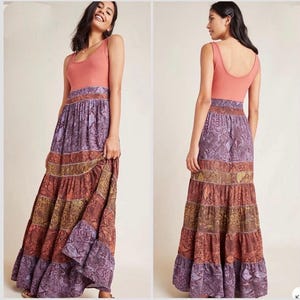 Anthropologie x Colima tiered, pleated, snake print maxi tank dress (XL) SOLD OUT! image 1