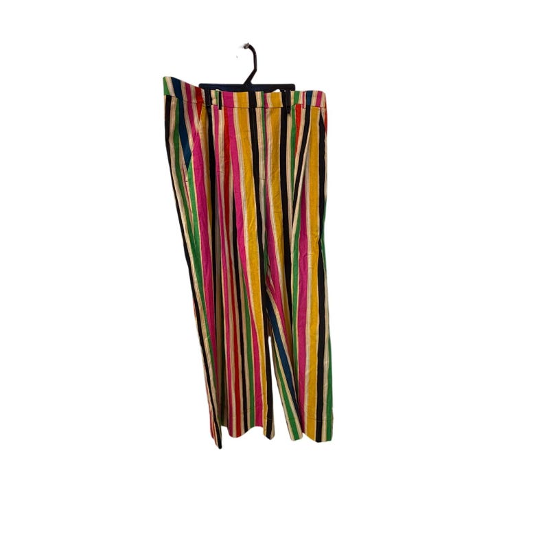 NWT Farm Rio x Anthropologie wide leg rainbow striped linen pant XL image 5