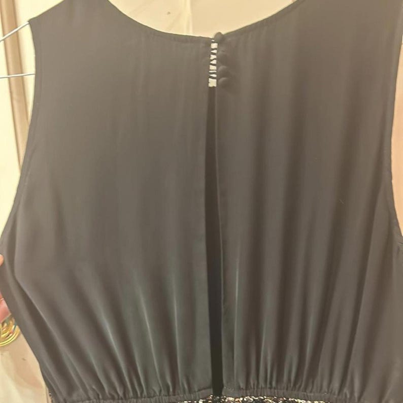VTG Anthropologie / Boundary & Co. gold sequin mini dress with open panel, mesh back GORGEOUS image 4