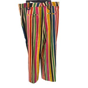 NWT Farm Rio x Anthropologie wide leg rainbow striped linen pant XL image 7