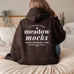 Gildan 18500 Mockup Dark Chocolate, Gildan Hoodie Mockup, Dark Chocolate Gildan Mockup, Trendy Sweatshirt Mockup, Boho Gildan Model Mockup