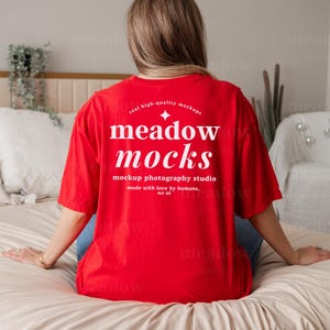 Comfort Colors 1717 Mockup Red, Comfort Colors Mockup, Trendy Model Mockup, Boho Tshirt Mockup, Red Shirt Mockup, Real Person Mockup