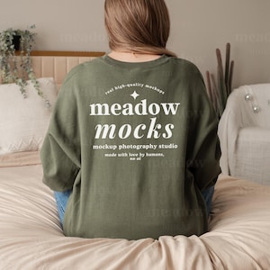 Gildan 18000 Mockup Military Green, Gildan Sweater Mockup, Military Green Gildan Mockup, Boho Crewneck Mockup, 18000 Military Green Mockup