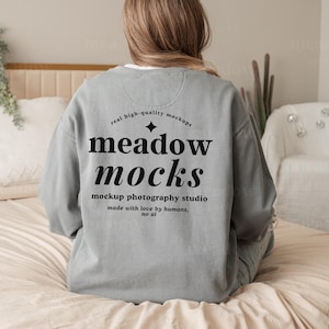 Comfort Colors 1566 Mockup Grey, Comfort Colors Sweatshirt Mockup, 1566 Grey Mockup, Boho Model Mockup, Trendy Mockup, Real Person Mockup