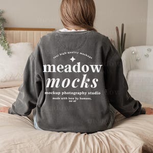 Comfort Colors 1566 Mockup Pepper, Comfort Colors Sweatshirt Mockup, 1566 Pepper Mockup, Boho Model Mockup, Trendy Mock, Real Person Mockup