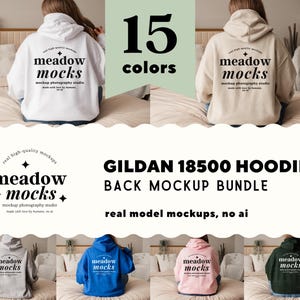 Gildan 18500 Mockup Bundle, Hoodie Back Mockup Bundle, Gildan Hoodie Mockup, Gildan Mockup Bundle, Gildan Model Mockup, Real Person Mockup