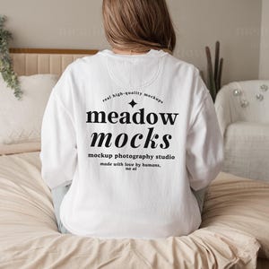 Comfort Colors 1566 Mockup White, Comfort Colors Sweatshirt Mockup, 1566 White Mockup, Boho Model Mockup, Trendy Mockup, Real Person Mockup