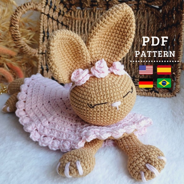 Crochet Pattern, Lovey Bunny Security Blanket, Comforter Blanket Pattern, PDF Tutorial