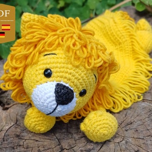 Crochet Pattern, Lion Security Blanket, Lion Blanket Pattern, English, Spanish and German Tutorial