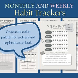 Monthly Goals and Habits Tracker Page