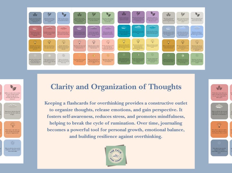 Overthinking Card Printable Flashcards to Stop Overthinking CBT Flashcards for ...