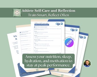 Sports psychology worksheet for athletes Self care reflection journal for athletes Printable athlete performance tracker and journal sports