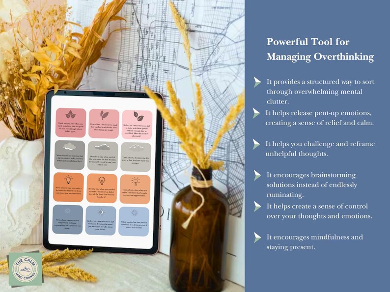 Overthinking Card Printable Flashcards to Stop Overthinking CBT Flashcards for ...