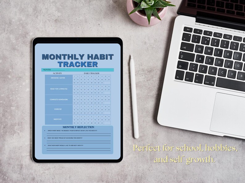 Weekly Planner and Monthly Tracker Bundle