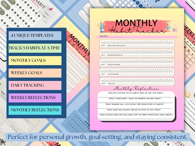 Printable Monthly Habit Tracker for Students