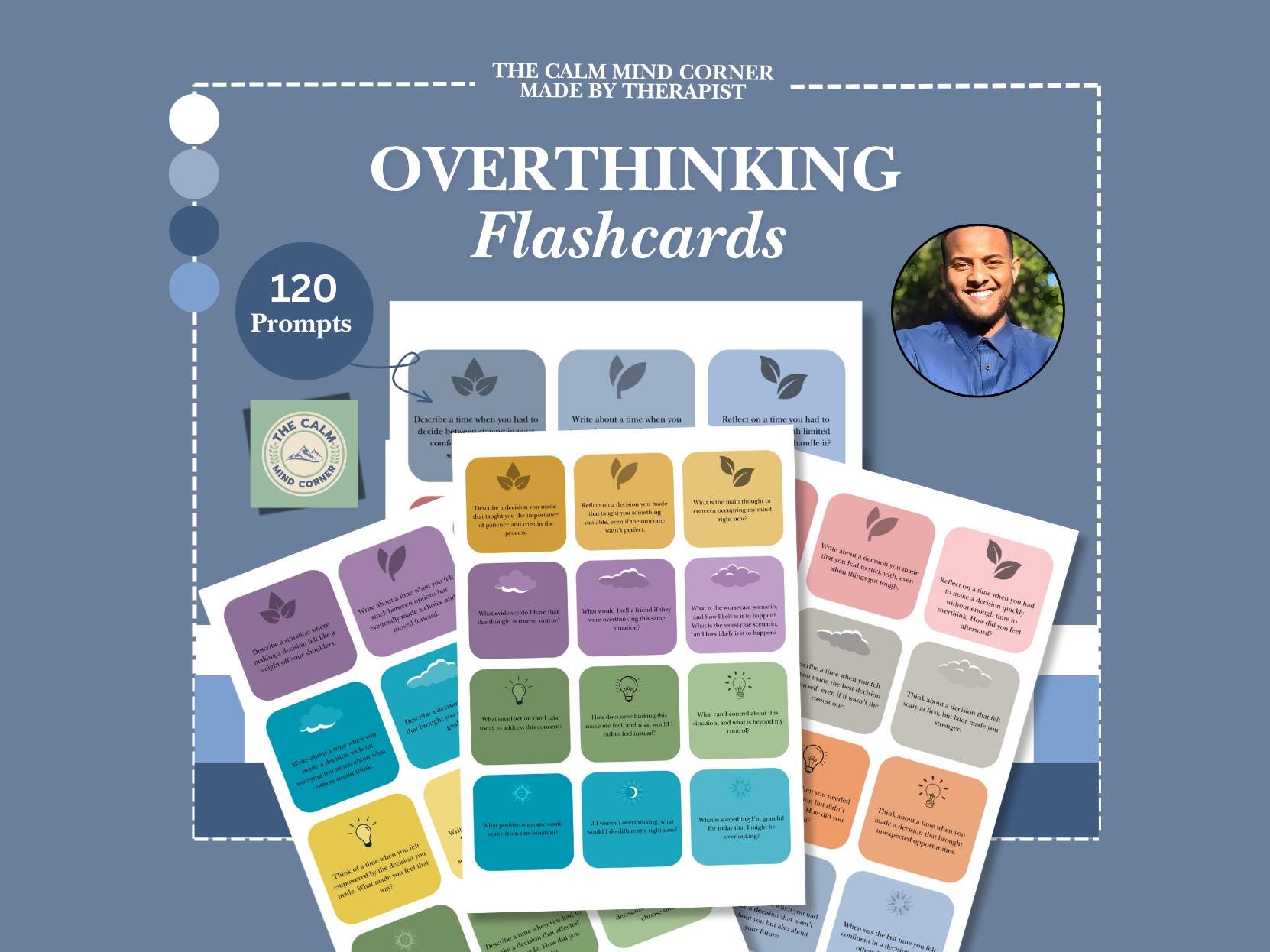 Overthinking Card Printable Flashcards to Stop Overthinking CBT Flashcards for ...