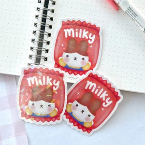 Sticker laiteux mignon de lapin de Zazzle.be Liste d'envies Vous avez des idées ? Fait main | Découpe | Vinyle | Holographique | Laminé | Imperméable | Résistant aux rayures | Kawaii | Papeterie