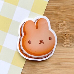 Sticker lapin mignon S'more | Fait main | Découpe | Brillant | Vinyle | Laminé | Imperméable | Résistant aux rayures | Kawaii | Papeterie