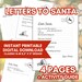 Printable Letters to Santa Template | PDF + PNG | Black and White ...