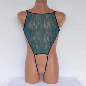 Sissy lingerie for men, see though underwear, sheer mesh bodysuit