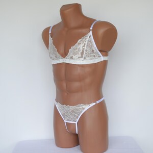 Men&#39;s femboy lingerie set, bra for men, men&#39;s open panties