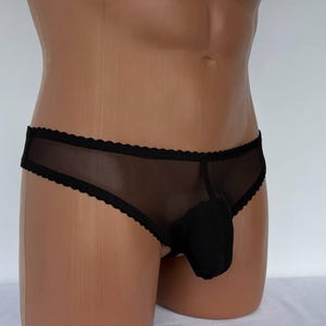 Open Crotched Panty for Men — Sheer Mesh Lingerie