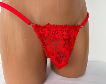 Microstring heren, transparant minibikinislipje