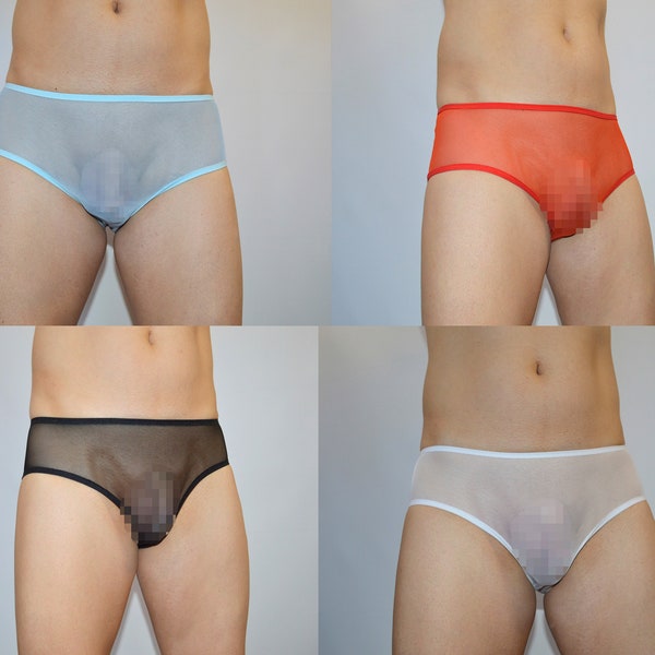 Set of 4 sheer men's panties, sheer panty, sheer underwear for men