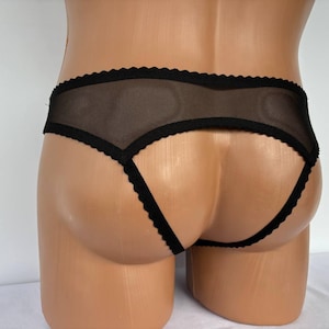 Open crotched sissy panty for men