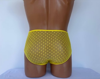Mesh transparent panties,  polka dot underwear, see though panties