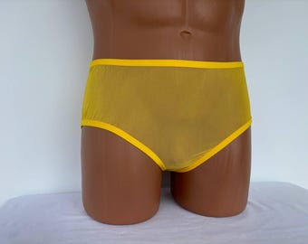 Sheer men's underwear, see though panty, transparent lingerie for men