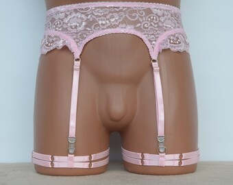 Sissy lace belt for men, garter mens belt