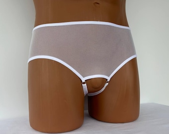 Men’s Sexy Mesh Sheer Panties with Open Crotch