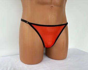 Transparent thong for men, see though underwear