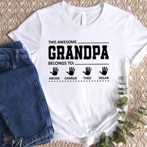 Personalized Grandpa Shirt, Custom Grandkids' Names Shirt, Custom Grandfather T-Shirt, Great Grandpa Gift, New Grandpa Father's Day Tee