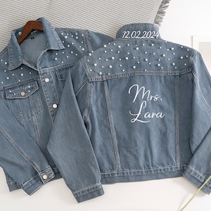 Future Mrs Jacket, Embroidered Bride Denim Jacket, Bride Jean Jacket, Custom Personalized Jacket, Wedding Jean Jacket, Wedding Gift, Bride