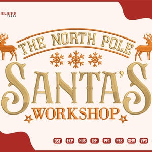Santa Workshop Embroidery Designs, North Pole Machine Embroidery, Christmas Santa Claus Embroidery Files, Download Now, Perfection Unlimited