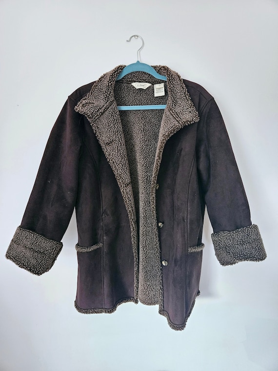 LL Bean Faux Suede Jacket LARGE - Etsy LL Bean Faux Suede Jacket LARGE - Etsy