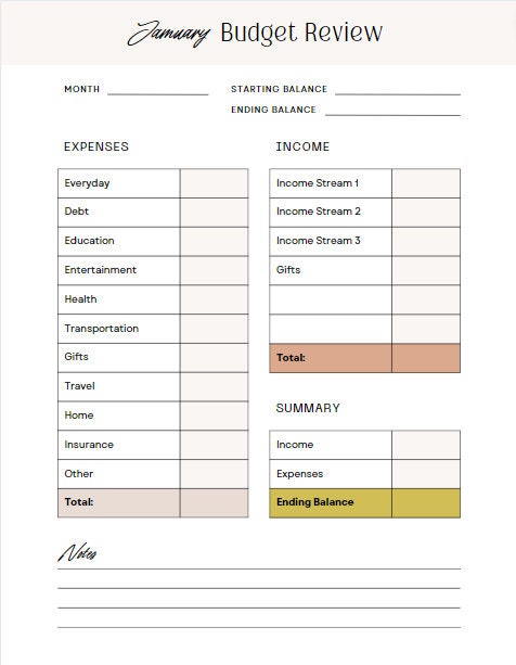 Monthly Budget printable Etsy Monthly Budget printable Etsy