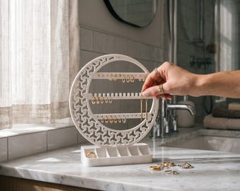 Crescent Moon Jewelry Organizer Designs were created by Deltaprints