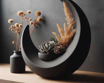 Crescent Moon Vase, Modern Decorative Object